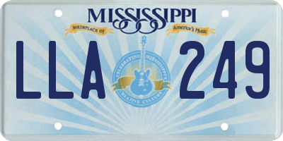 MS license plate LLA249