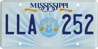 MS license plate LLA252