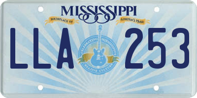 MS license plate LLA253