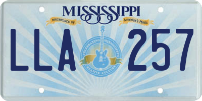 MS license plate LLA257