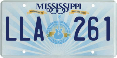 MS license plate LLA261
