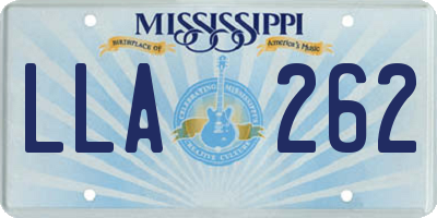 MS license plate LLA262