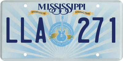 MS license plate LLA271