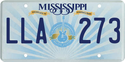 MS license plate LLA273
