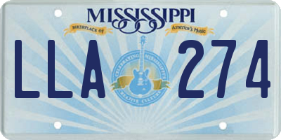 MS license plate LLA274