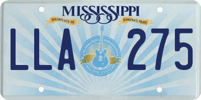 MS license plate LLA275