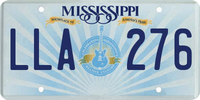 MS license plate LLA276