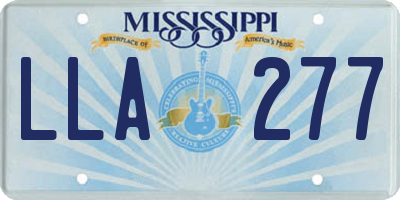 MS license plate LLA277