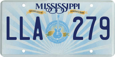 MS license plate LLA279