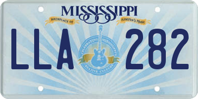 MS license plate LLA282