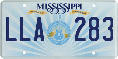 MS license plate LLA283