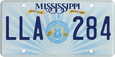 MS license plate LLA284