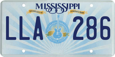 MS license plate LLA286