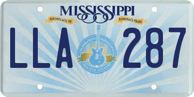 MS license plate LLA287