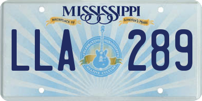 MS license plate LLA289