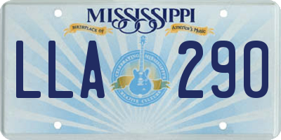 MS license plate LLA290