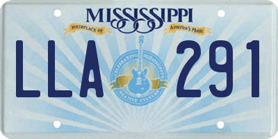 MS license plate LLA291