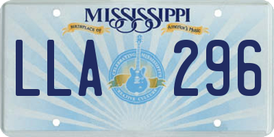 MS license plate LLA296