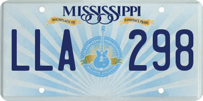 MS license plate LLA298