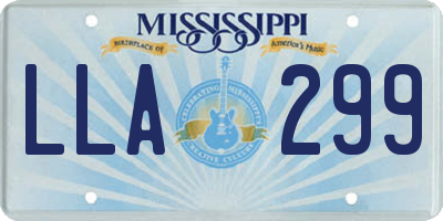 MS license plate LLA299