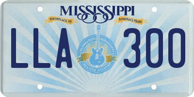 MS license plate LLA300