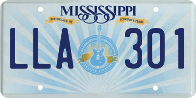 MS license plate LLA301