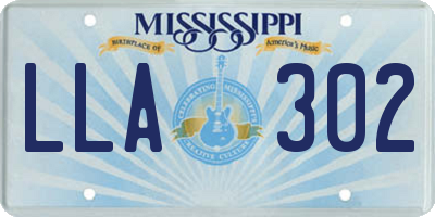 MS license plate LLA302
