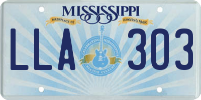 MS license plate LLA303