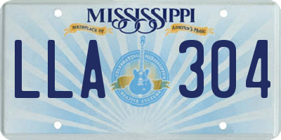 MS license plate LLA304