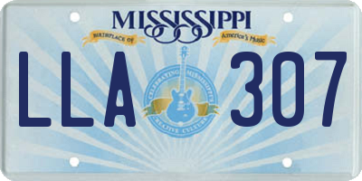 MS license plate LLA307