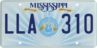 MS license plate LLA310