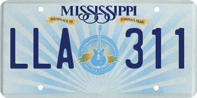 MS license plate LLA311