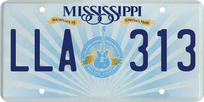 MS license plate LLA313