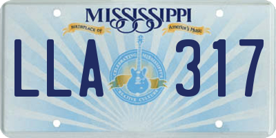 MS license plate LLA317