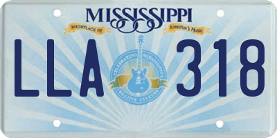 MS license plate LLA318