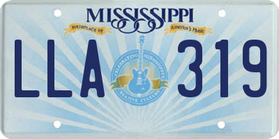MS license plate LLA319