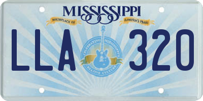 MS license plate LLA320