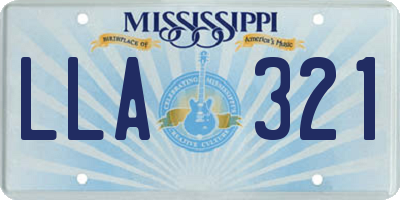 MS license plate LLA321