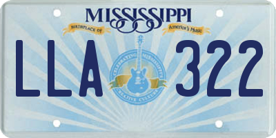 MS license plate LLA322