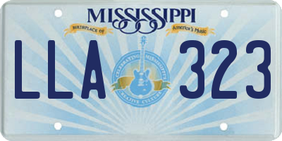 MS license plate LLA323
