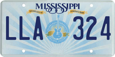 MS license plate LLA324