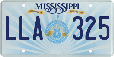 MS license plate LLA325