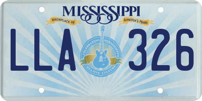 MS license plate LLA326