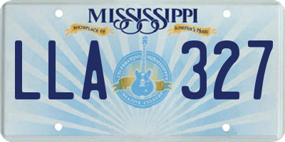 MS license plate LLA327