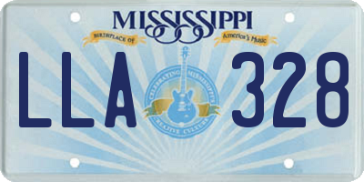 MS license plate LLA328