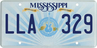 MS license plate LLA329