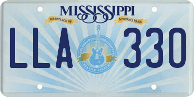 MS license plate LLA330