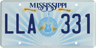MS license plate LLA331