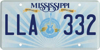 MS license plate LLA332