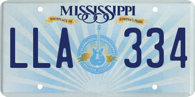 MS license plate LLA334